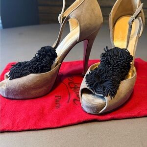 Christian Louboutin Black and Tan Heels